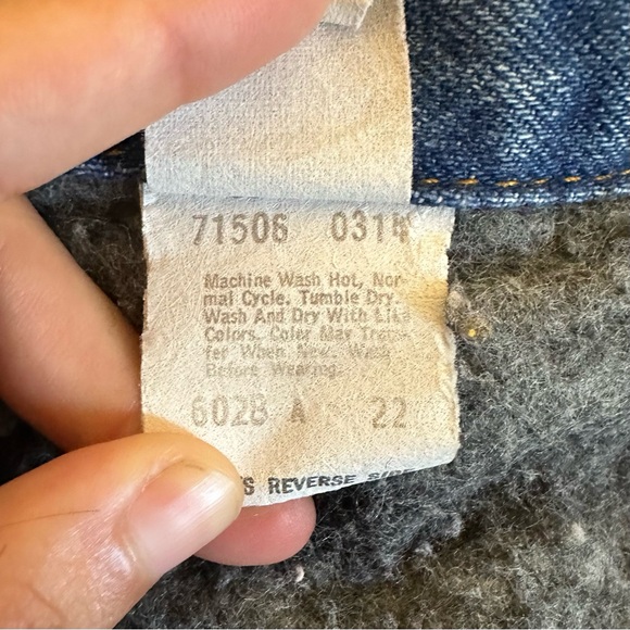 Vintage Levi’s Blanket Lined Denim Troy Trucker Jacket USA Made 71506 Size 42L - Picture 7 of 11
